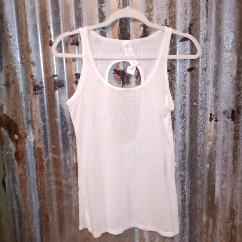 White mesh tank top